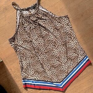 Stretchy leopard halter top
